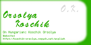 orsolya koschik business card